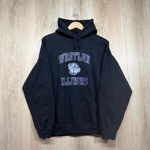 American-vintage Men's Black and Navy Hoodie
